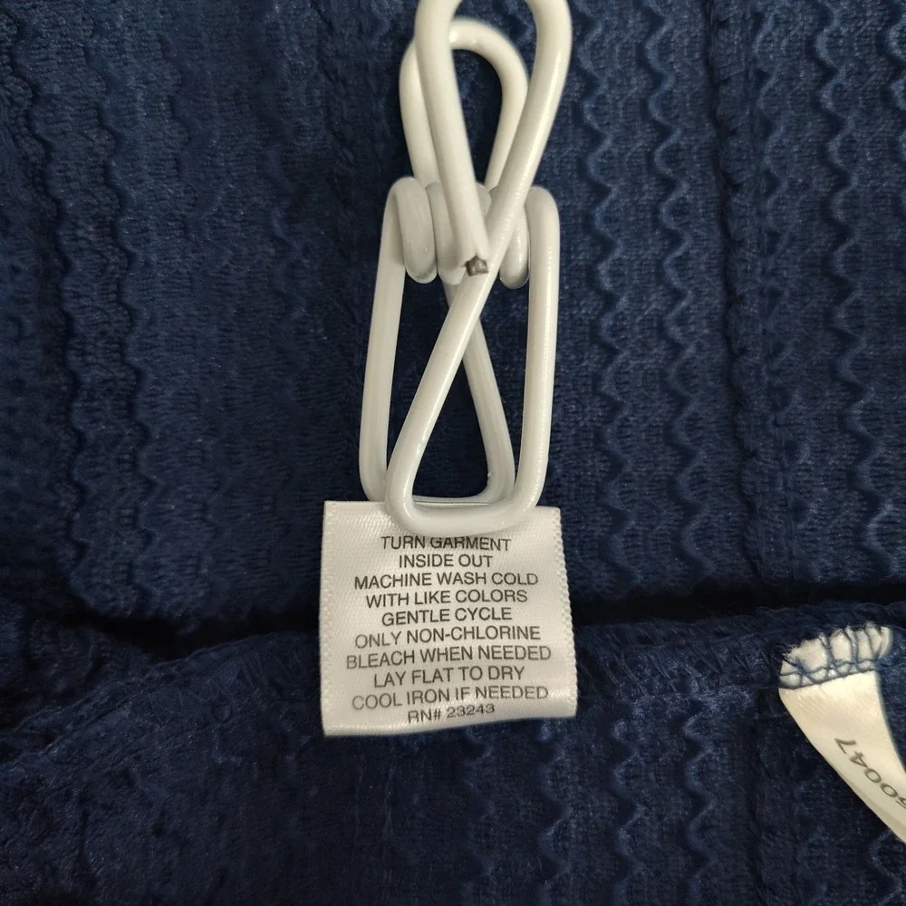 New York & Company 7th Avenue Navy Blue Textured Pleated A-Line Skirt Medium